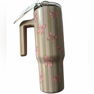 NWT Hydrapeak 40oz Blue Bow Voyager Tumbler Artisan Collection Coquette